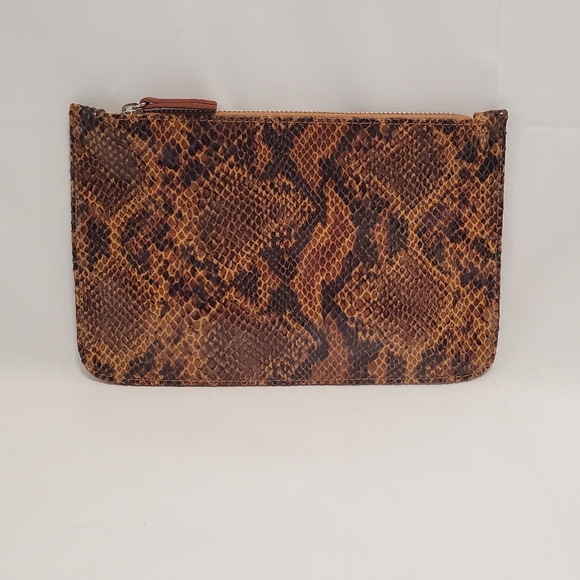 Women's Travel Makeup Bag with Zipper Small Snake Print Clean - Picture 2 of 7